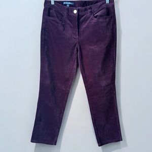 Brook Brothers Ankle Length Women's Burgundy Corduroy Jeans| Sz 8
